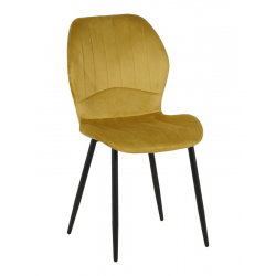 Τραπεζαρία με Καρέκλες Jelour Κίτρινο και Τραπέζι Orbital Μαύρο Φ120x76 Σετ 5τεμ