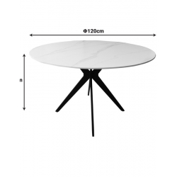 Τραπεζαρία με Καρέκλες Jelour Κίτρινο και Τραπέζι Orbital Μαύρο Φ120x76 Σετ 5τεμ