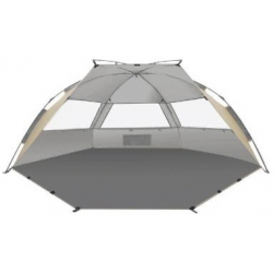 ΣΚΙΑΣΤΡΟ ΠΑΡΑΛΙΑΣ ΜΕ ΑΥΤΟΜΑΤΟ ΜΗΧΑΝΙΣΜΟ ΑΝΟΙΓΜΑΤΟΣ-ΚΛΕΙΣΙΜΑΤΟΣ ΠΟΛΥΕΣΤΕΡΙΚΟ ΥΦΑΣΜΑ ΓΚΡΙ 210x180x140 cm