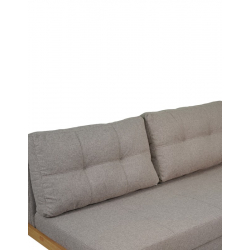 Καναπές 2θέσιος-κρεβάτι Fancy pakoworld ύφασμα σε μπεζ απόχρωση με φυσικό πόδι 150x92x77εκ