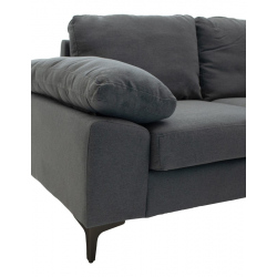 Γωνιακός καναπές Cohen pakoworld με αριστερή γωνία ύφασμα σε ανθρακί απόχρωση-πόδι μαύρο μέταλλο 240x159x83εκ