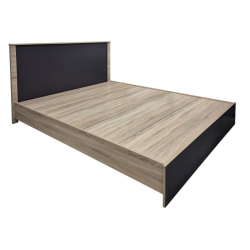 Κρεβάτι Athos pakoworld σε sonoma-ανθρακί απόχρωση 160x200εκ