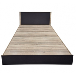 Κρεβάτι Athos pakoworld σε sonoma-ανθρακί απόχρωση 160x200εκ