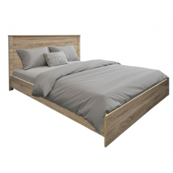 Κρεβάτι Athos pakoworld σε sonoma απόχρωση 160x200εκ