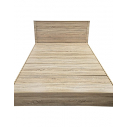 Κρεβάτι Athos pakoworld σε sonoma απόχρωση 160x200εκ