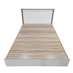 Κρεβάτι Athos pakoworld σε sonoma-λευκή απόχρωση 140x200εκ