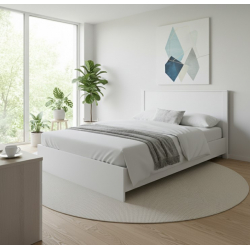 Κρεβάτι Athos pakoworld σε λευκή απόχρωση 140x200εκ