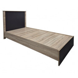 Κρεβάτι Athos pakoworld σε sonoma-ανθρακί απόχρωση 90x190εκ