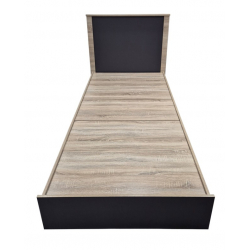 Κρεβάτι Athos pakoworld σε sonoma-ανθρακί απόχρωση 90x190εκ