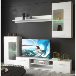 Σύνθετο σαλονιού Saleto pakoworld λευκό 230.2x39.6x202.4εκ