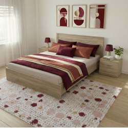 Σετ Κρεβατοκάμαρας Athos Sonoma με Κρεβάτι 160x200εκ Σετ 3τεμ