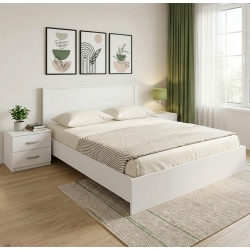 Σετ Κρεβατοκάμαρας Athos Λευκό με Κρεβάτι 160x200εκ Σετ 3τεμ