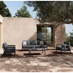 Σαλόνι εξωτερικού χώρου Marlena pakoworld ανθρακί αλουμίνιο με ύφασμα σε ανθρακί απόχρωση