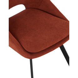 Καρέκλα Initiate pakoworld terracotta ύφασμα-πόδι μαύρο μέταλλο 48x57x85εκ