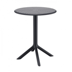 MODA-H Τραπέζι Κήπου - Βεράντας, PP - UV Protection, Απόχρωση Μαύρο Φ60Χ75