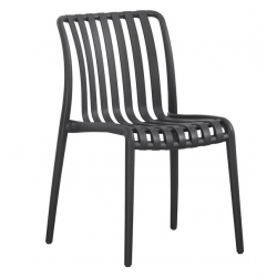 MODA-H Καρέκλα Στοιβαζόμενη, PP - UV Protection, Απόχρωση Μαύρο 52Χ57Χ80