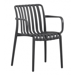 MODA-H Πολυθρόνα Στοιβαζόμενη, PP - UV Protection Απόχρωση Μαύρο 54x57x80cm