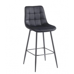 MYRIAM Σκαμπό BAR, Μέταλλο Βαφή Μαύρο, Ύφασμα Velure Μαύρο