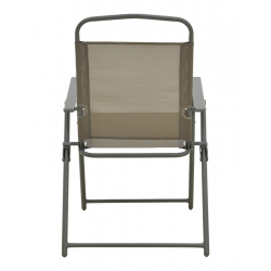 Καρέκλα πτυσσόμενη Vela pakoworld ανθρακί μέταλλο με σαμπανιζέ textilene 53x58x90εκ