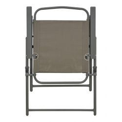 Καρέκλα πτυσσόμενη Vela pakoworld ανθρακί μέταλλο με σαμπανιζέ textilene 53x58x90εκ