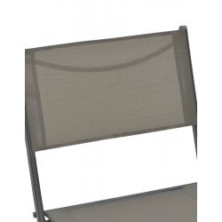 Καρέκλα Jeve pakoworld πτυσσόμενη μέταλλο-textilene σε ανθρακί απόχρωση 46x51x81εκ