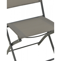 Καρέκλα Jeve pakoworld πτυσσόμενη μέταλλο-textilene σε ανθρακί απόχρωση 46x51x81εκ