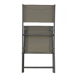 Καρέκλα Jeve pakoworld πτυσσόμενη μέταλλο-textilene σε ανθρακί απόχρωση 46x51x81εκ