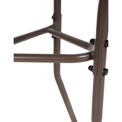 Τραπέζι ημικυκλικό Bion pakoworld γυαλί-μέταλλο σε καφέ απόχρωση 70x40x65εκ