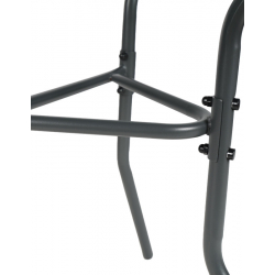 Τραπέζι ημικυκλικό Bion pakoworld γυαλί-μέταλλο σε ανθρακί απόχρωση 70x40x65εκ