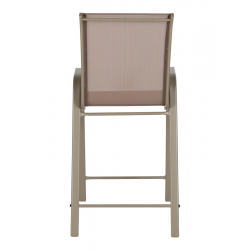 Σκαμπό μπαρ μεσαίου ύψους Calan pakoworld σκούρο καφέ μέταλλο-textilene σε καφέ απόχρωση 55x70x114εκ