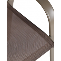 Σκαμπό μπαρ μεσαίου ύψους Calan pakoworld σκούρο καφέ μέταλλο-textilene σε καφέ απόχρωση 55x70x114εκ
