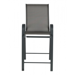 Σκαμπό μπαρ μεσαίου ύψους Calan pakoworld μέταλλο-textilene σε ανθρακί απόχρωση 55x70x114εκ