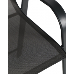 Σκαμπό μπαρ μεσαίου ύψους Calan pakoworld μέταλλο-textilene σε ανθρακί απόχρωση 55x70x114εκ