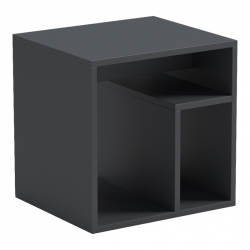 Κομοδίνο Doublo pakoworld ανθρακί 40x35x40εκ