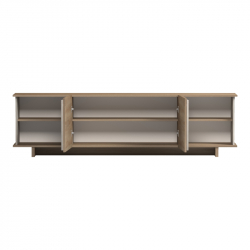 Έπιπλο τηλεόρασης Zafore pakoworld sonoma- γκρι μπεζ όψη μαρμάρου 180x33x50εκ