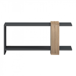 Τραπέζι σαλονιού Masasi pakoworld ανθρακί - sonoma 80x50x35εκ