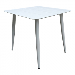 Τραπέζι Vista pakoworld αλουμίνιο σε λευκή απόχρωση 80x80x72εκ