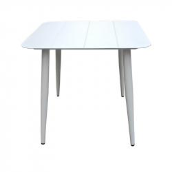 Τραπέζι Vista pakoworld αλουμίνιο σε λευκή απόχρωση 80x80x72εκ