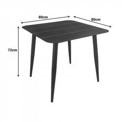 Τραπέζι Vista pakoworld αλουμίνιο σε λευκή απόχρωση 80x80x72εκ