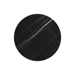 Επιφάνεια τραπεζιού Relian pakoworld HPL μαύρο όψη μαρμάρου Φ60εκ πάχους 12mm