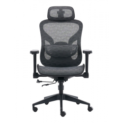 Καρέκλα γραφείου εργασίας Mesgo pakoworld μαύρο-γκρι 68x67-72x110-136εκ