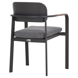 ΠΟΛΥΘΡΟΝΑ ΤΡΑΠΕΖΑΡΙΑΣ ELARA HM6414.01 ΓΚΡΙ ΑΛΟΥΜΙΝΙΟ-OLEFIN--ΞΥΛΟ TEAK 56x62x78Υεκ.