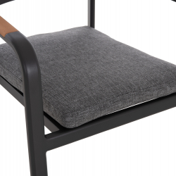 ΠΟΛΥΘΡΟΝΑ ΤΡΑΠΕΖΑΡΙΑΣ ELARA HM6414.01 ΓΚΡΙ ΑΛΟΥΜΙΝΙΟ-OLEFIN--ΞΥΛΟ TEAK 56x62x78Υεκ.