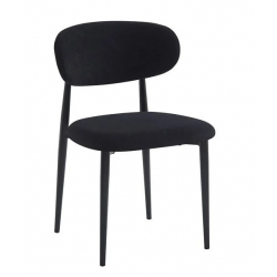 POINT Καρέκλα Τραπεζαρίας Μέταλλο Βαφή Μαύρο, Teddy Ύφασμα Μαύρο