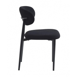 POINT Καρέκλα Τραπεζαρίας Μέταλλο Βαφή Μαύρο, Teddy Ύφασμα Μαύρο