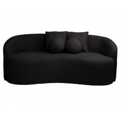 LYON Καναπές 2θ - Σαλονιού - Καθιστικού, Teddy Ύφασμα Μαύρο