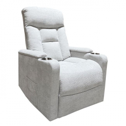 NANCY Lift-Relax Πολυθρόνα Σαλονιού - Καθιστικού, Ύφασμα Αν.Γκρι (ηλεκτρική ανάκληση)