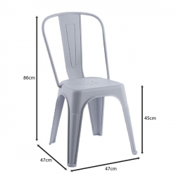 RELIX PP Καρέκλα Στοιβαζόμενη, PP Απόχρωση Γκρι 47x47x86cm