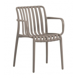 MODA-H Πολυθρόνα Στοιβαζόμενη, PP - UV Protection Απόχρωση Mocha 54x57x80cm