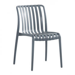 MODA-H Καρέκλα Στοιβαζόμενη, PP - UV Protection, Απόχρωση Ανθρακί 52x57x80cm